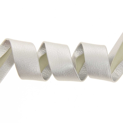 Biais simili cuir 30 mm argent clair