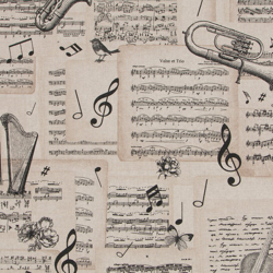Tissu coton épais musiques et instruments en oferta