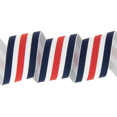 Élastique à bandes tricolore 40 mm