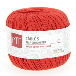 Fil à crocheter n°5 rouge precio