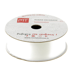 Bobine ruban satin blanc 20 mm características
