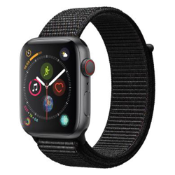 Apple Watch Series 4 - boîtier en aluminium gris 44mm - boucle sport noire (GPS+Cellular) - bon état características