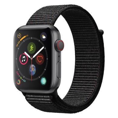 Apple Watch Series 4 - boîtier en aluminium gris 44mm - boucle sport noire (GPS+Cellular) - bon état