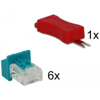 86425 bloqueur de port Clé de bloqueur de port RJ-45 Rouge 6 pièce(s), Mont en oferta