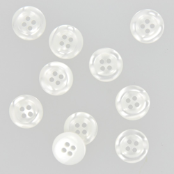 Boutons contours galbés blanc 11 mm características