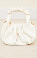 Mini sac à main froncé crème, Crème en oferta