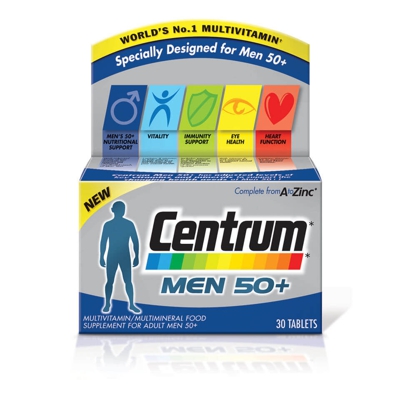 Multivitamines Hommes 50+ Centrum – (30 comprimés)