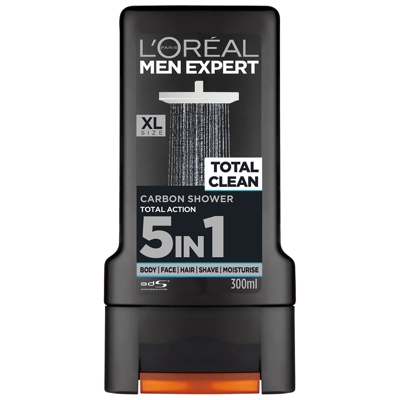 Gel Douche Carbone Total Clean L'Oréal Paris Men Expert 300 ml