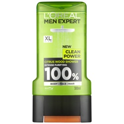 Gel Douche Bois d'Agrume Clean Power L'Oréal Paris Men Expert 300 ml características