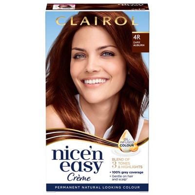 Clairol Nice' n Easy Crème Natural Looking Oil Infused Permanent Hair Dye 177ml (Various Shades) - 4R Dark Auburn