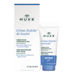 NUXE Crème Fraiche de Beauté 48hr Moisturising Cream for Dry Skin 30ml with 15ml Gift características