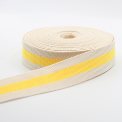 Sangle écrue avec rayure centrale jaune 30mm características