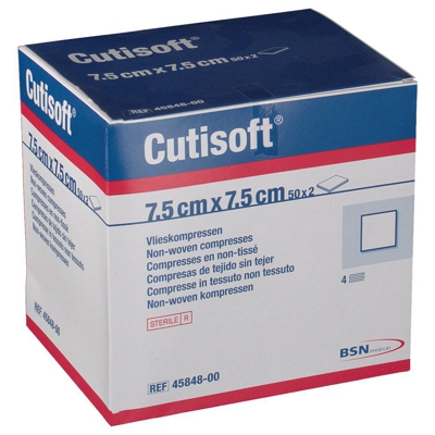 Cutisoft® Compresses en non-tissé Stériles 7,5 cm x 7,5 cm