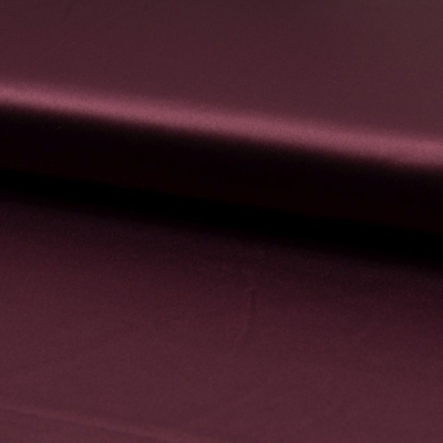 Tissu satin pour pyjama uni extensible bordeaux