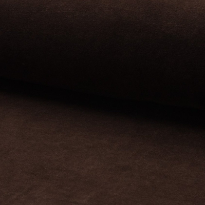 Tissu velours éponge coton uni chocolat