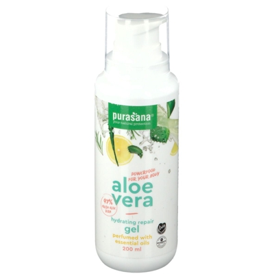 Purasana Aloe Vera Gel Hydratant et Régénérant aux Huiles Essentielles Bio