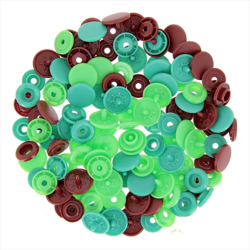 Boutons-pression Color Snaps vert et marron en oferta