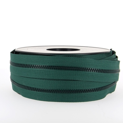 Fermeture éclair au mètre vert sapin sans curseur