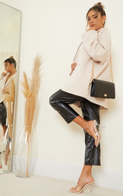 PRETTYLITTLETHING - Mini-sac à bandoulière carré texturé noir, Noir