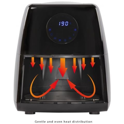 Profi Cook friggitrice ad aria, Olio e grassi, 7 programmi per friggere + variables tempo programma + programma di temperatura, 2,5 L Capacità, Display a LED, Serbatoio staccabile (antiaderente)