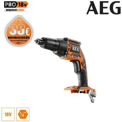 Cacciavite Aeg 18v Brushless Plaquiste Senza Batteria E Caricabatteria 0-bts18bl