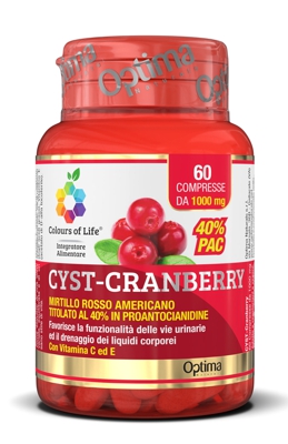 COLOURS OF LIFE CRANBERRY CON VITAMINA C E 60 COMPRESSE 1000 MG