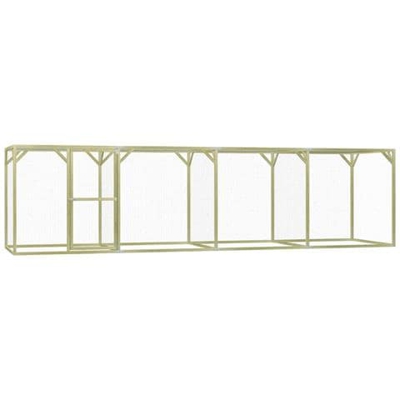 Pollaio 1,5x6x1,5 M In Legno Di Pino Impregnato Fsc