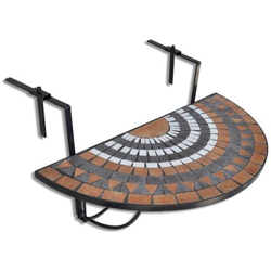 Tavolo Mosaico Semicircolare In Terracotta Bianca características