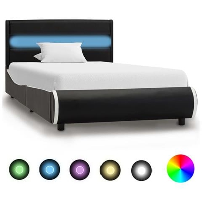 Giroletto Con Led Nero In Similpelle 90x200 Cm