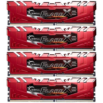 Memoria Dimm Serie Flare X 32 GB (4x8 GB) DDR4 2400 MHz CL 15 Colore Rosso
