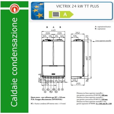 Caldaia A Condensazione Victrix Tt Plus Art. 3.025514 - 24 Kw A Magazzino