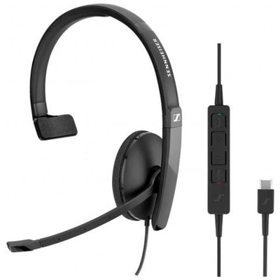 SC 130 USB-C Monofonico Padiglione auricolare Nero