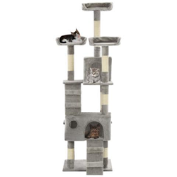 Albero Per Gatti Con Tiragraffi In Sisal 170 Cm Grigio características