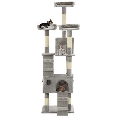Albero Per Gatti Con Tiragraffi In Sisal 170 Cm Grigio