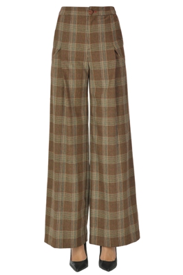 Checked print trousers