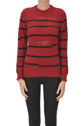 Used effect striped pullover características