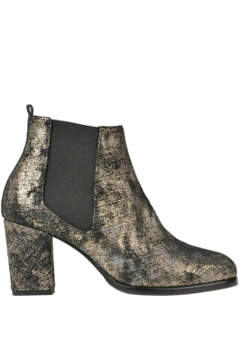 Metallic effect suede ankle boots