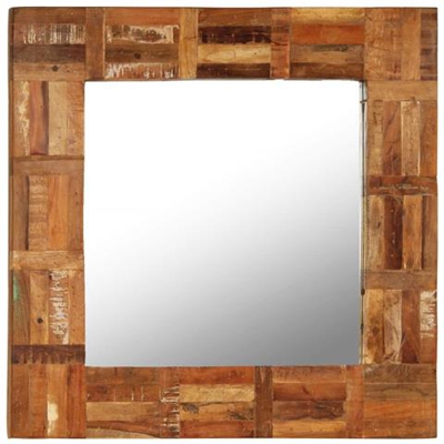 Specchio Da Parete In Legno Massello Di Recupero 60x60 Cm