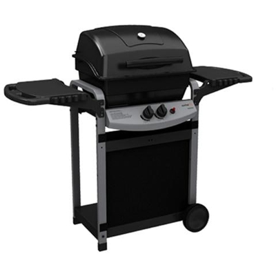 Barbecue a gas senza fornello e griglia con 2 bruciatori in acciaio 130x53