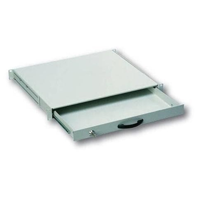 Cassetto Estraibile Con Maniglia E Chiusura A Chiave Per Armadi Rack 19'' Misure Mm. 482X45X492 Colore Grigio Chiaro