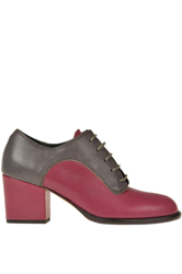 Bicolored leather laced shoes precio