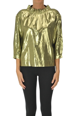 Metallic effect fabric blouse