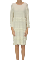 Fringed merinos wool pullover en oferta