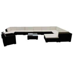 Set 35 Pz Seduta Da Giardino Mobile Polirattan Nero en oferta