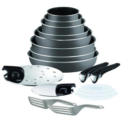 Ingenio 5 L2049002 Essential, Set Di Stoviglie Da 17 Pz, Colore: Antracite, Per Tutti I Piani Cottura Eccetto Induzione: 3 Casseruole, 1 Wok 3 Pentole, 1 Tegame, 2 Manici E 7 Accessori características