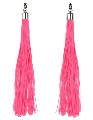 Orecchini con frange rosa fluo!