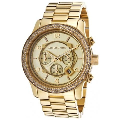 Orologio Michael Kors Mk5575 Runway Xl Acciaio Cronografo Donna Swarovski