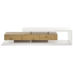 Mobile Tv Design Laccato Bianco E Legno Rituel en oferta