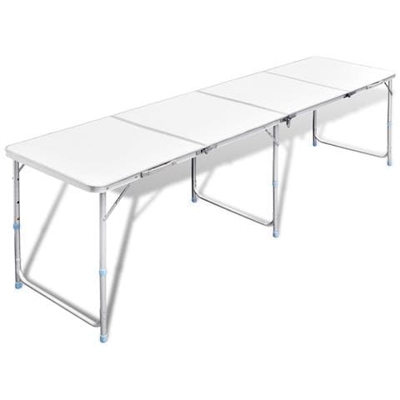 Tavolo Da Campeggio Pieghevole Alluminio Altezza Regolabile 240 X 60cm
