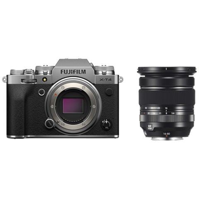 Kit Fotocamera Digitale Mirrorless X-T4 Nero / Argento Sensore X-Trans CMOS 4 26.1 Mpx 4K Ultra HD + Obiettivo Fujinon XF16-80mmF4 R OIS WR